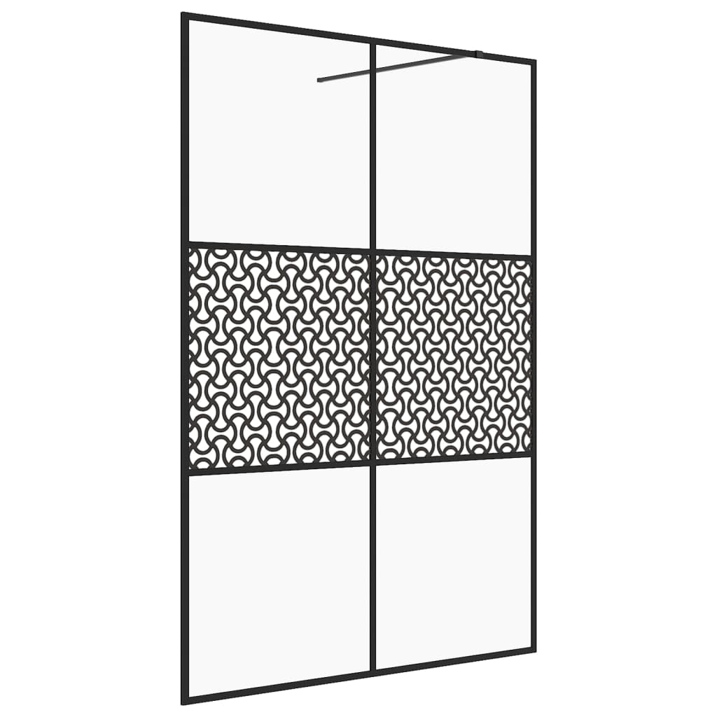 Vidaxl Walk-in Showning Wall 140x195 cm ESG-Glas Transparent and Black