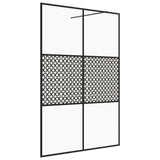 Vidaxl Walk-in Showning Wall 140x195 cm ESG-Glas Transparent and Black