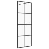 Vidaxl Walk-in Showning Wall 80x195 cm ESG-Glas Transparent and Black