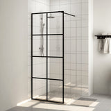 Vidaxl Walk-in Showning Wall 80x195 cm ESG-Glas Transparent and Black