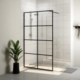 Vidaxl Walk-In Shower Wall 90x195 cm ESG-Glas transparente y negro