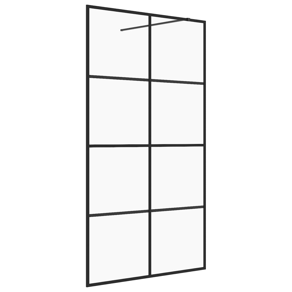 Vidaxl Walk-In Walk-In Walk Murn 100x195 cm esg-glas transparent et noir