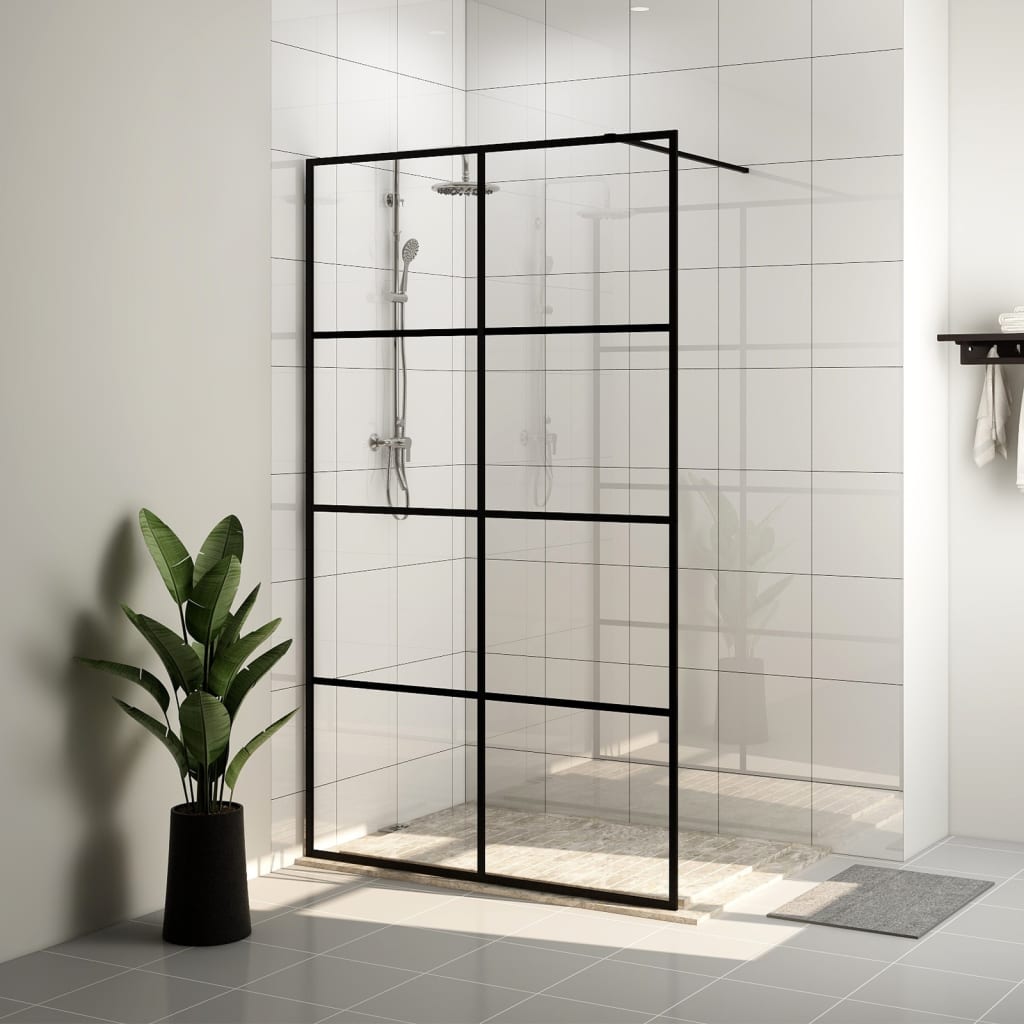 Vidaxl Walk-In Walk-In Walk Murn 100x195 cm esg-glas transparent et noir