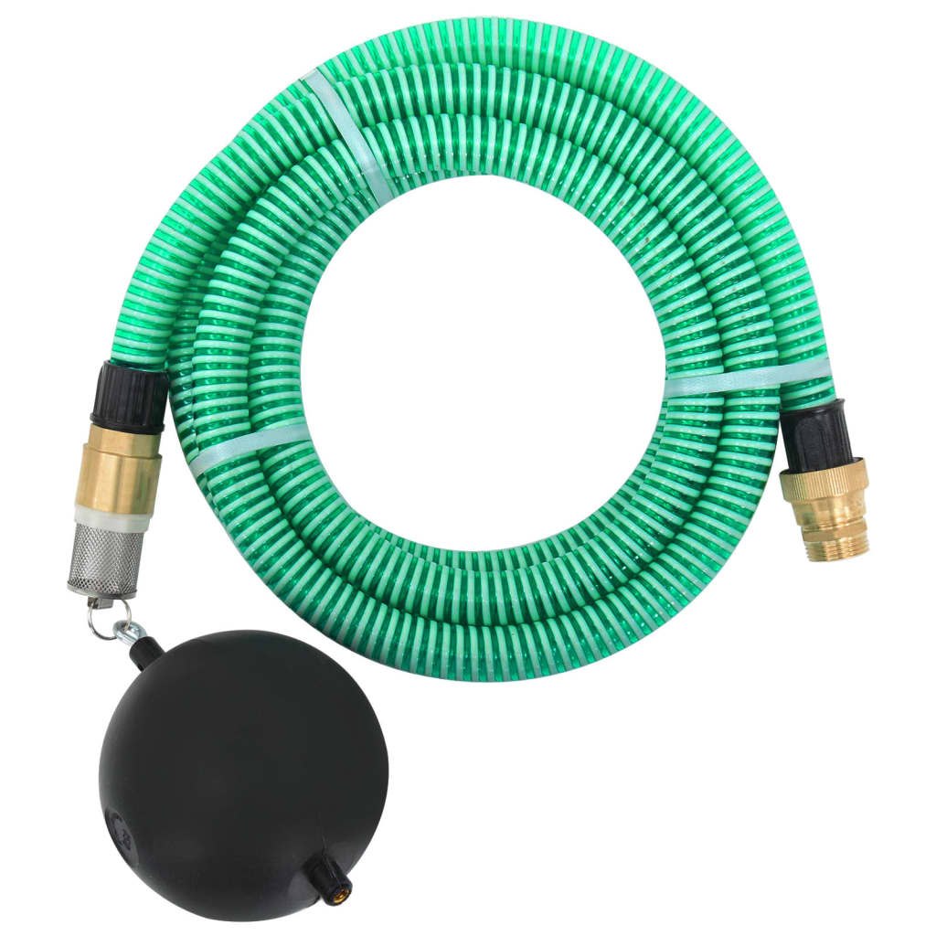 Vidaxl sugende slange med messingkoblinger 1.1 '' 3 M PVC Green