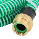 Vidaxl Sucking tubo con giunti in ottone 1.1 '' 10 m PVC verde