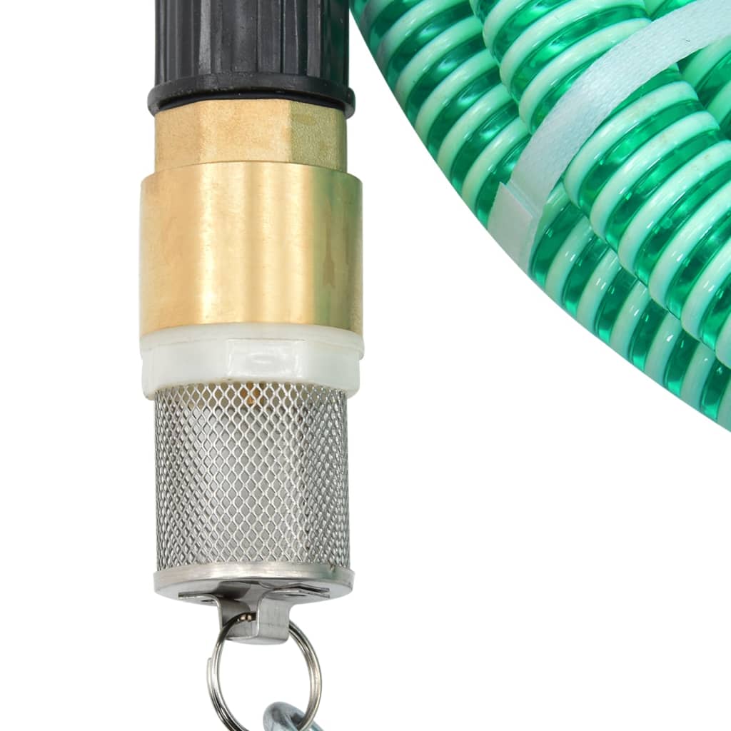 Vidaxl Sucking tubo con giunti in ottone 1.1 '' 25 m PVC verde