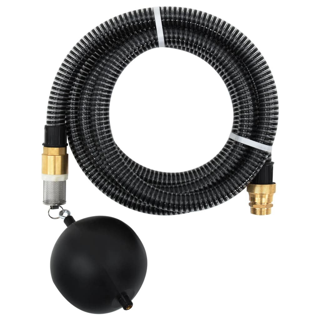 Vidaxl Sucking hose with brass couplings 1.1 '' 7 m PVC Black