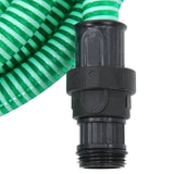 Vidaxl Sugende slange med PVC -koblinger 1.1 '' 4 M PVC Green