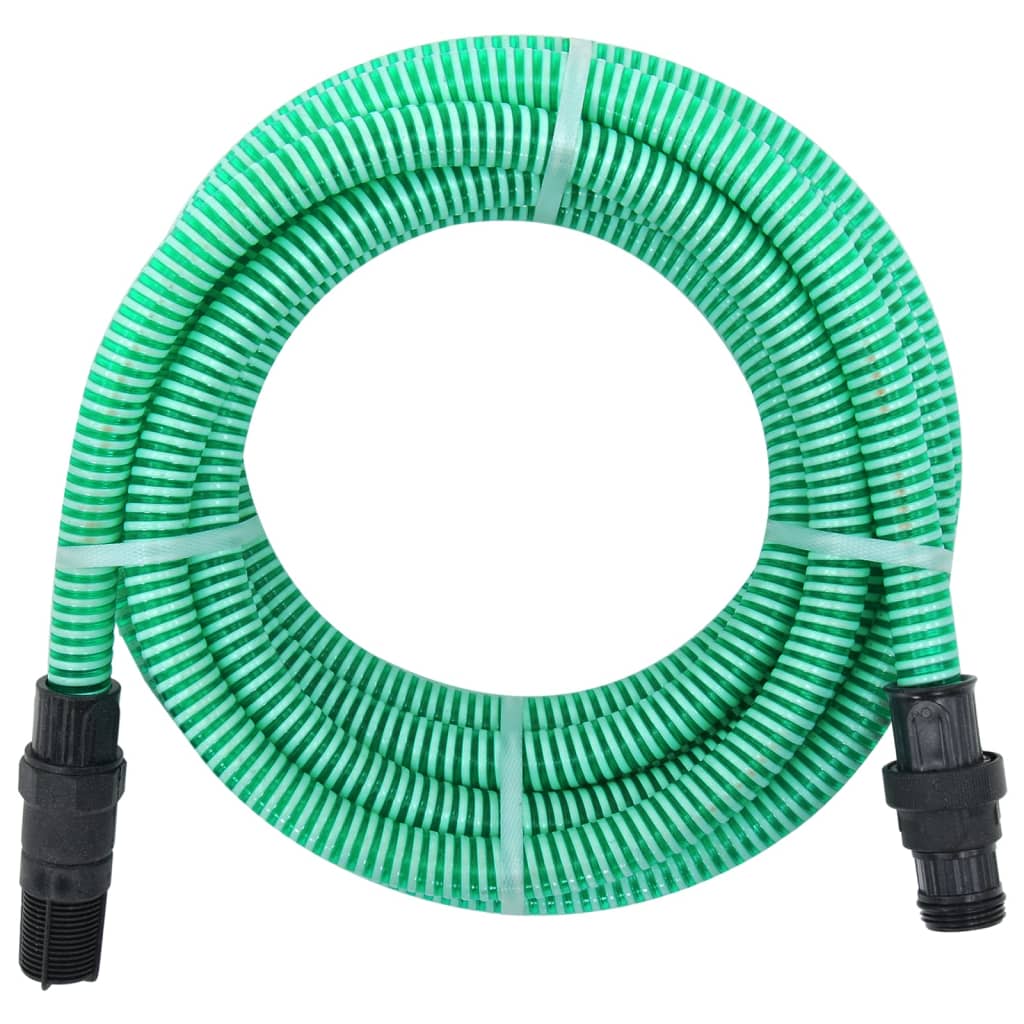 Vidaxl sugende slange med PVC -koblinger 1.1 '' 7 M PVC Green