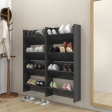 Vidaxl Wall Shoe armadietti 4 pezzi 60x18x60 cm grigio in legno elaborato