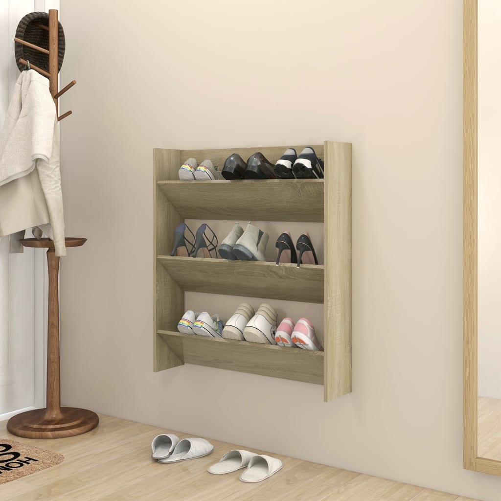 Vidaxl wall shoe cabinet 80x18x90 cm Properted wood Sonoma oak color