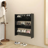 Vidaxl Wall Shoe Cabinet 80x18x90 cm arbejdede med høj -glans sort