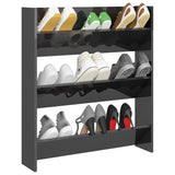 Armadio da scarpe a parete Vidaxl 80x18x90 cm Properpata in legno grigio lucido