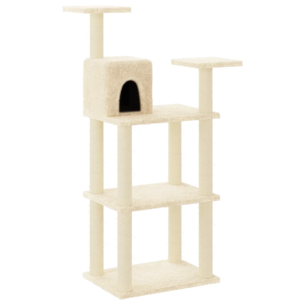 Vidaxl Cat Scratching Post con graffi di sisal a 118,5 cm crema