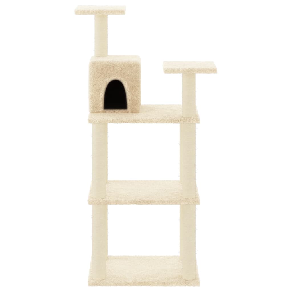 Vidaxl Cat skrapepost med sisal skrapende innlegg 118,5 cm krem ​​-farget