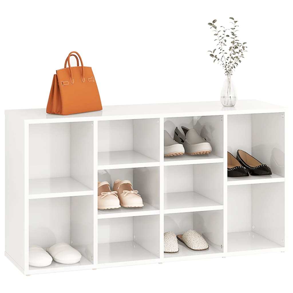 Vidaxl Shoes Bank 103x30x54.5 cm Elaborato in legno Bianco bianco