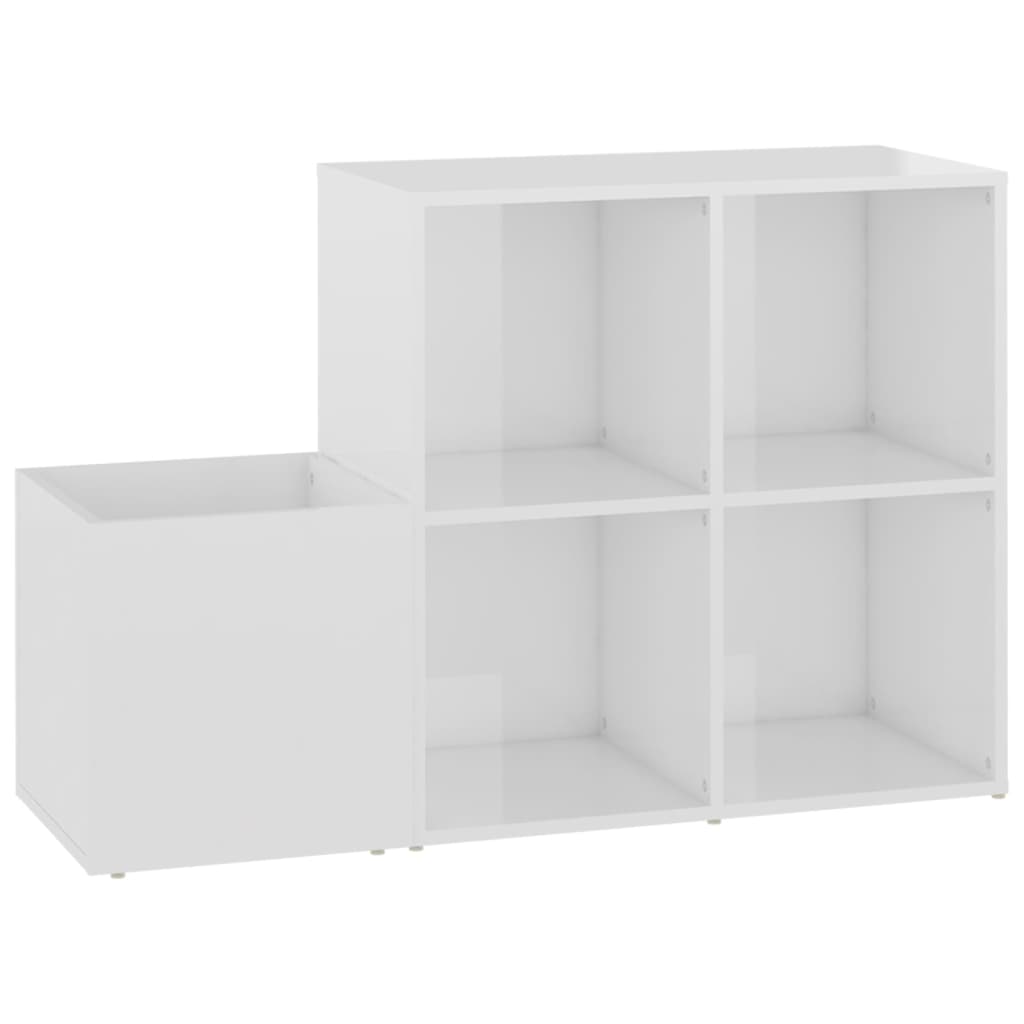 Gabinete de almacenamiento de Vidaxl 105x35.5x70 cm de madera propiedad de madera de alto brillo blanco