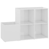 Gabinete de almacenamiento de Vidaxl 105x35.5x70 cm de madera propiedad de madera de alto brillo blanco