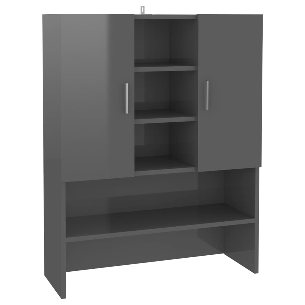 Vidaxl Waschmaschinenschrank 70,5 x 25,5 x 90 cm Hochglanzgrau