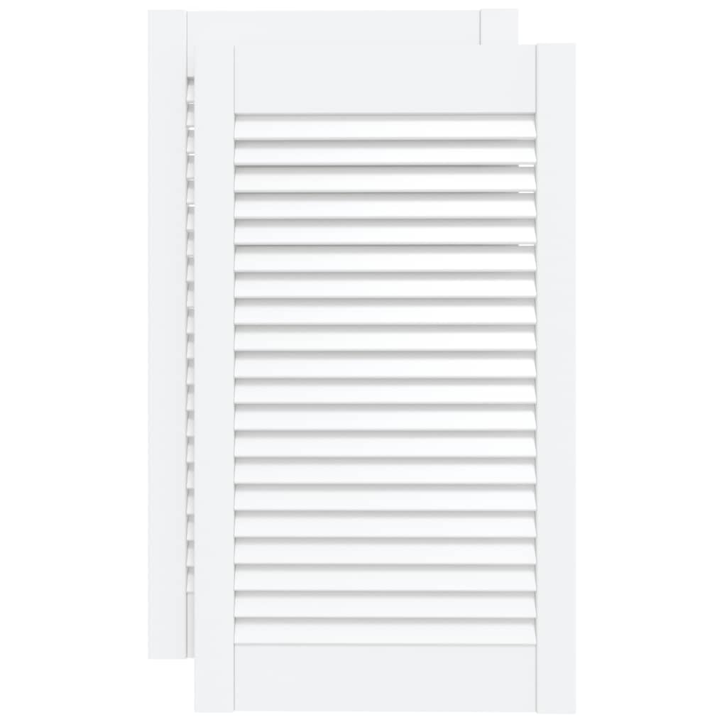 VidaXL Cabinet doors with slats 2 pcs 69x39.4 cm solid pine white white