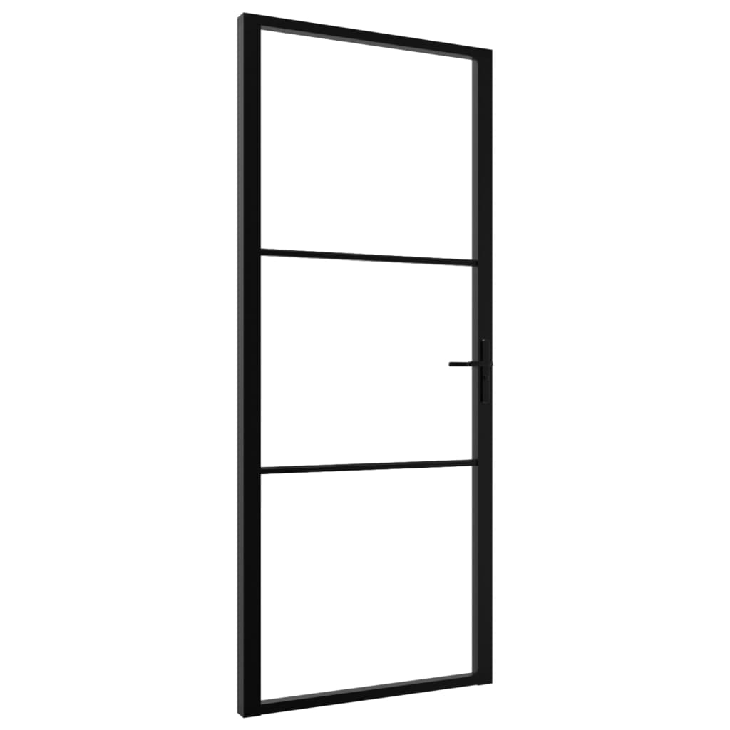 Vidaxl bannent Dier 93x201.5 cm esg Glas an Aluminium schwaarz