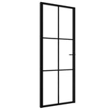 Vidaxl Porte intérieure 76x201.5 cm Verre ESG et noir en aluminium