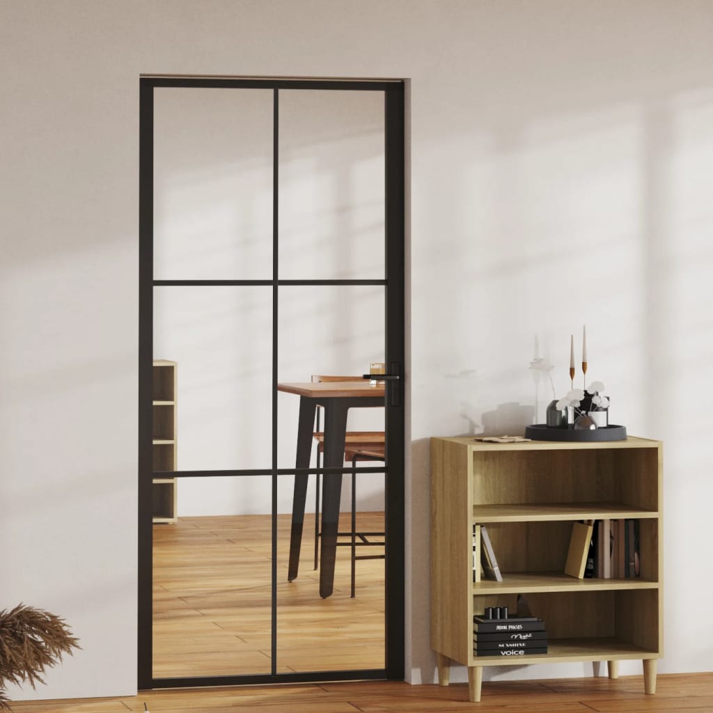 Vidaxl Porta interna 93x201,5 cm ESG Glass e nero in alluminio