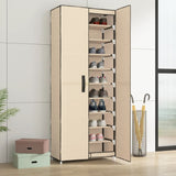 Vidaxl Shoe Cabinet 60x30x166 cm stofcreme -farvet