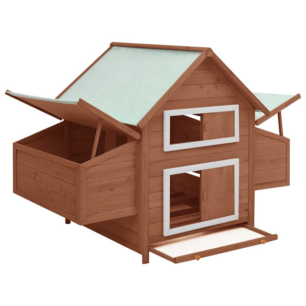 Vidaxl Poulet Coop 15096x110 cm Sol -hood Moko -Colored a wäiss