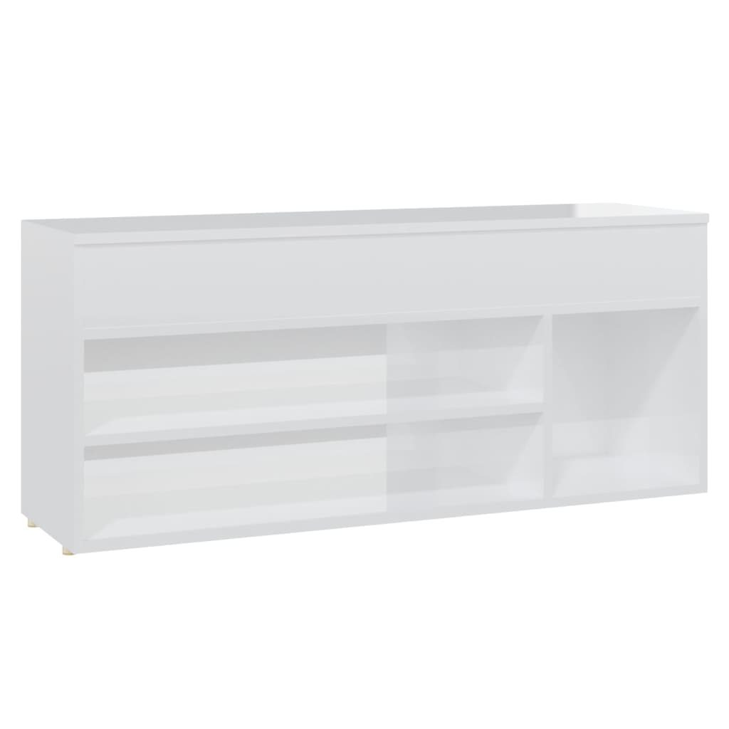 Vidaxl Shoes Bank 105x30x45 cm Elaborato in legno Gloss bianco