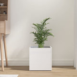 Vidaxl Planter Big 40x40x40 cm Forarbejdet træ Højglans hvid