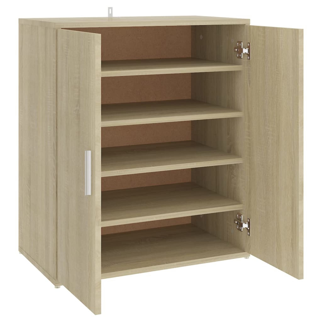 Armoire à chaussures Vidaxl 60x35x70 cm en bois de bois de chêne sonoma coloré