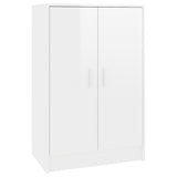 Gabinete de zapatos Vidaxl 60x35x92 cm Comba de alto brillo blanco