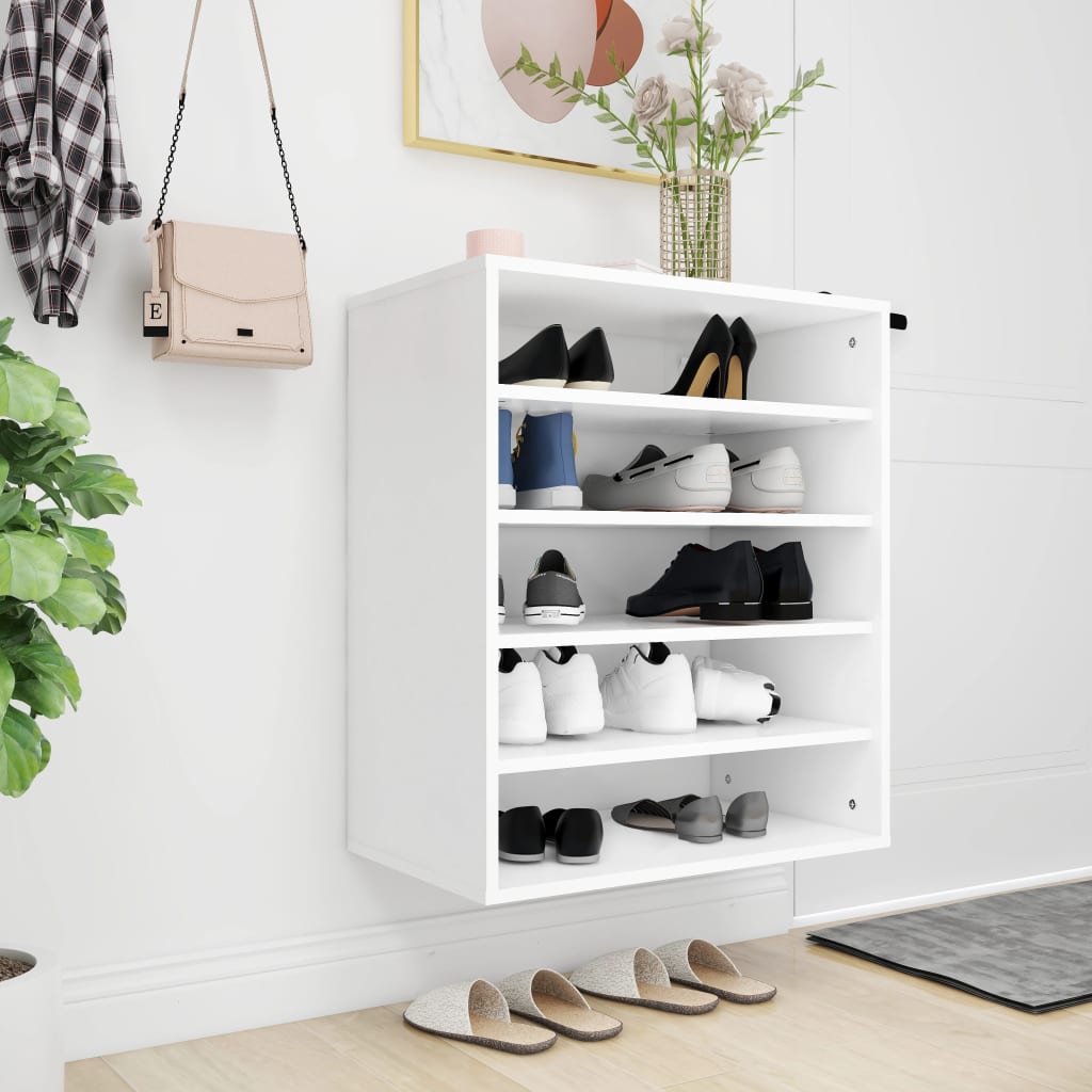 Vidaxl Shoe Cabinet 60x35x70 cm forarbejdet træhvide