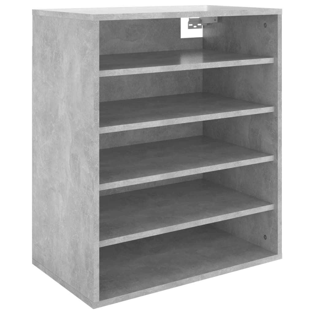 Vidaxl Shoe Cabinet 60x35x70 cm Forarbejdet træ Betongrijs