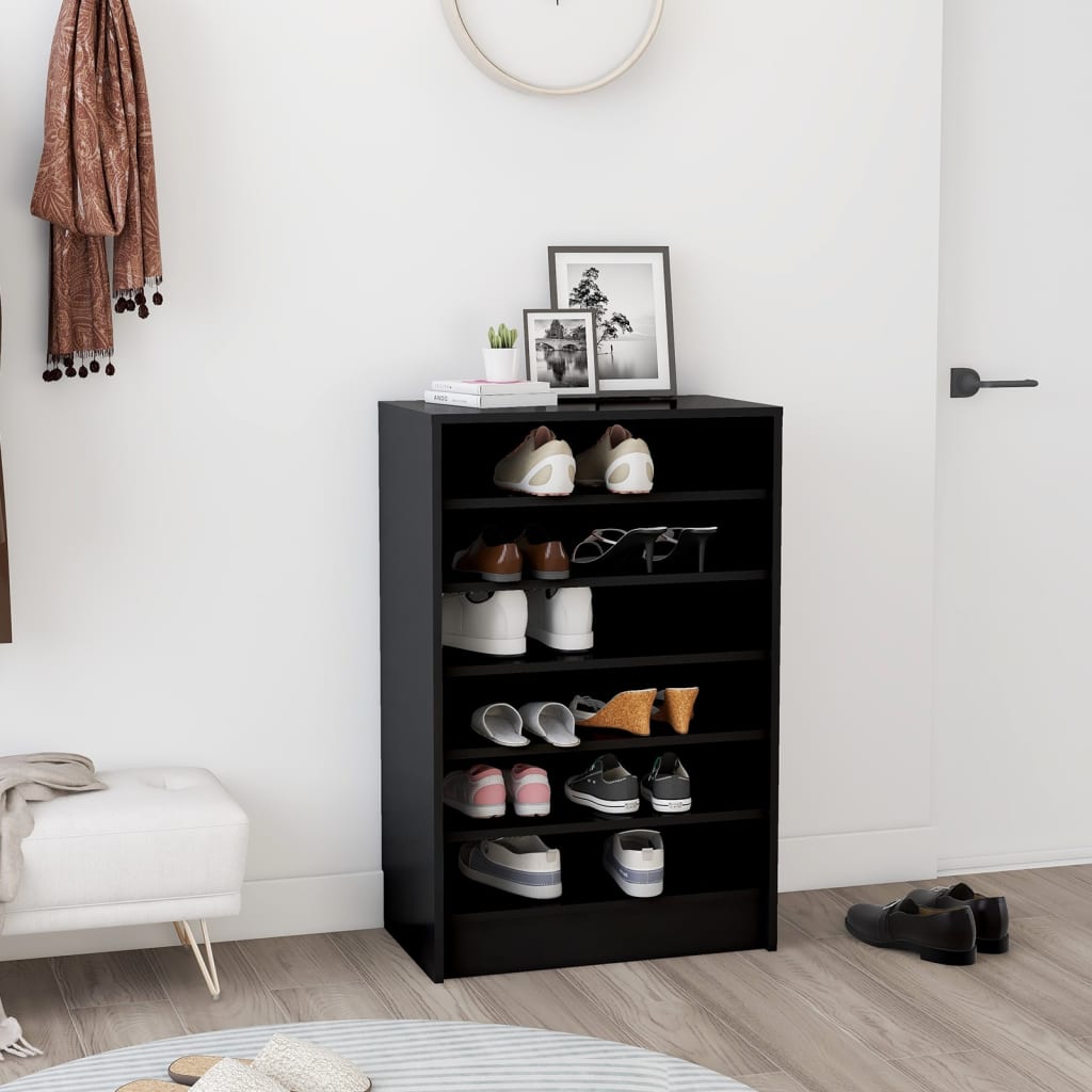 Vidaxl Shoe Cabinet 60x35x92 cm Property Wood Black