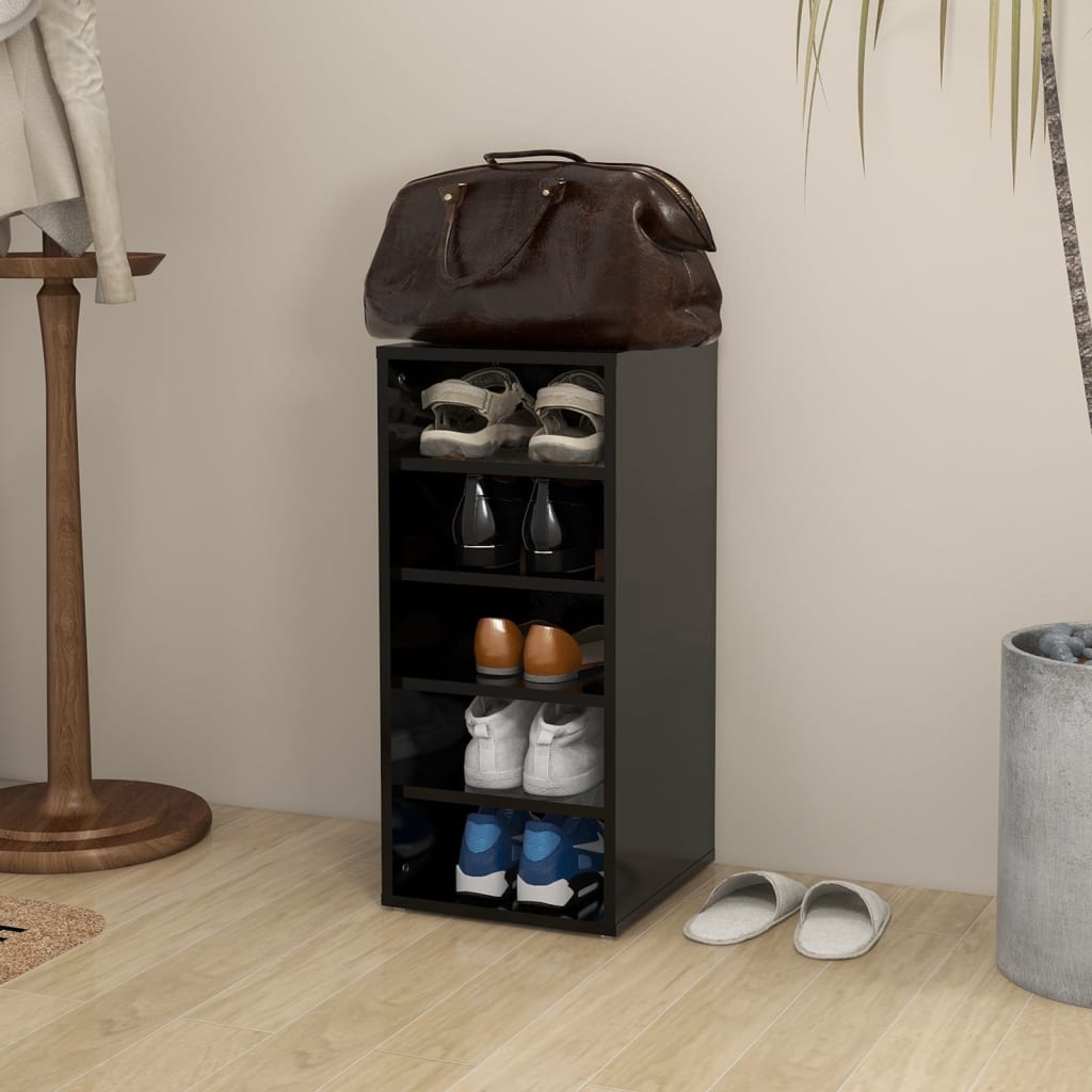 Vidaxl Cabinet da scarpe 31.5x35x70 cm black nero