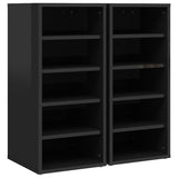 Gabinetes de zapatos Vidaxl 2 PCS 31.5x35x70 cm de madera procesada de alto brillo negro