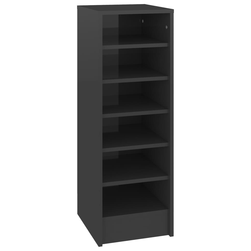 VidaXL shoe cabinet 31.5x35x90 cm Processed wood High gloss gray