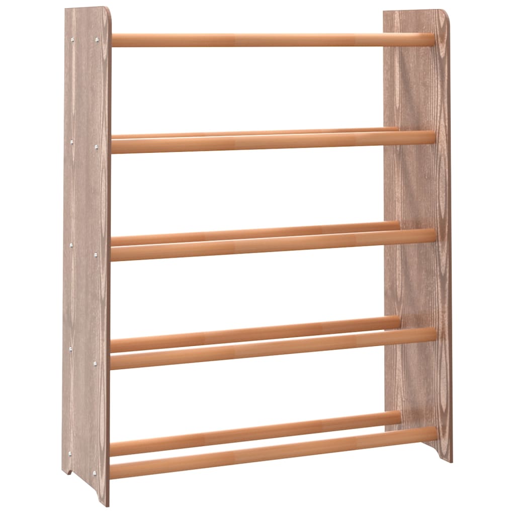 Vidaxl Shoe Rack 65x24x81 cm de madera procesada marrón