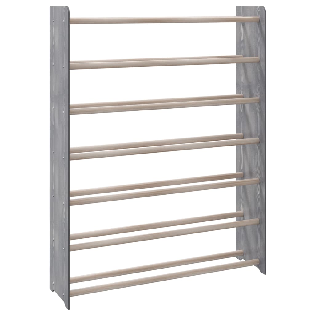 Vidaxl Shoe Rack 90x24x117 cm de madera procesada gris