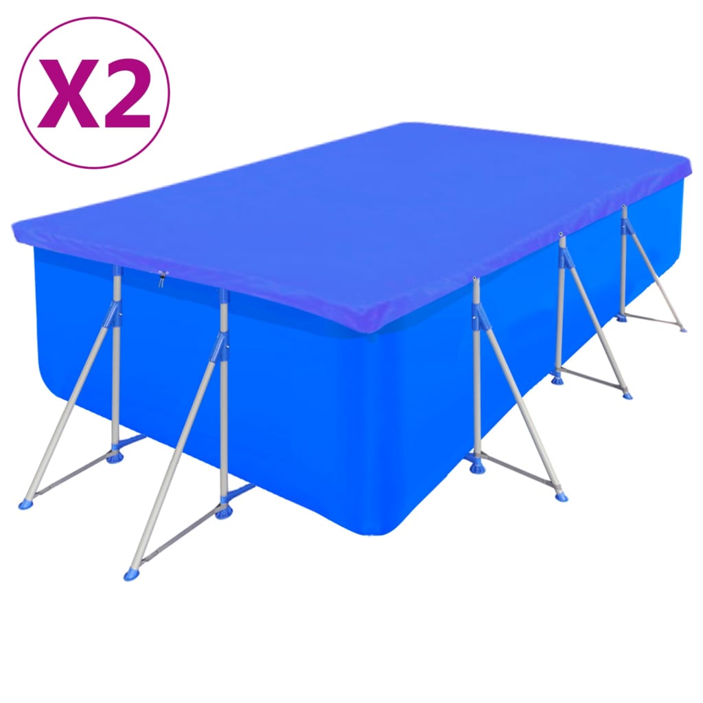 VidaXL Zwembadhoezen 2 st rechthoekig 90 g m² 394x207 cm PE