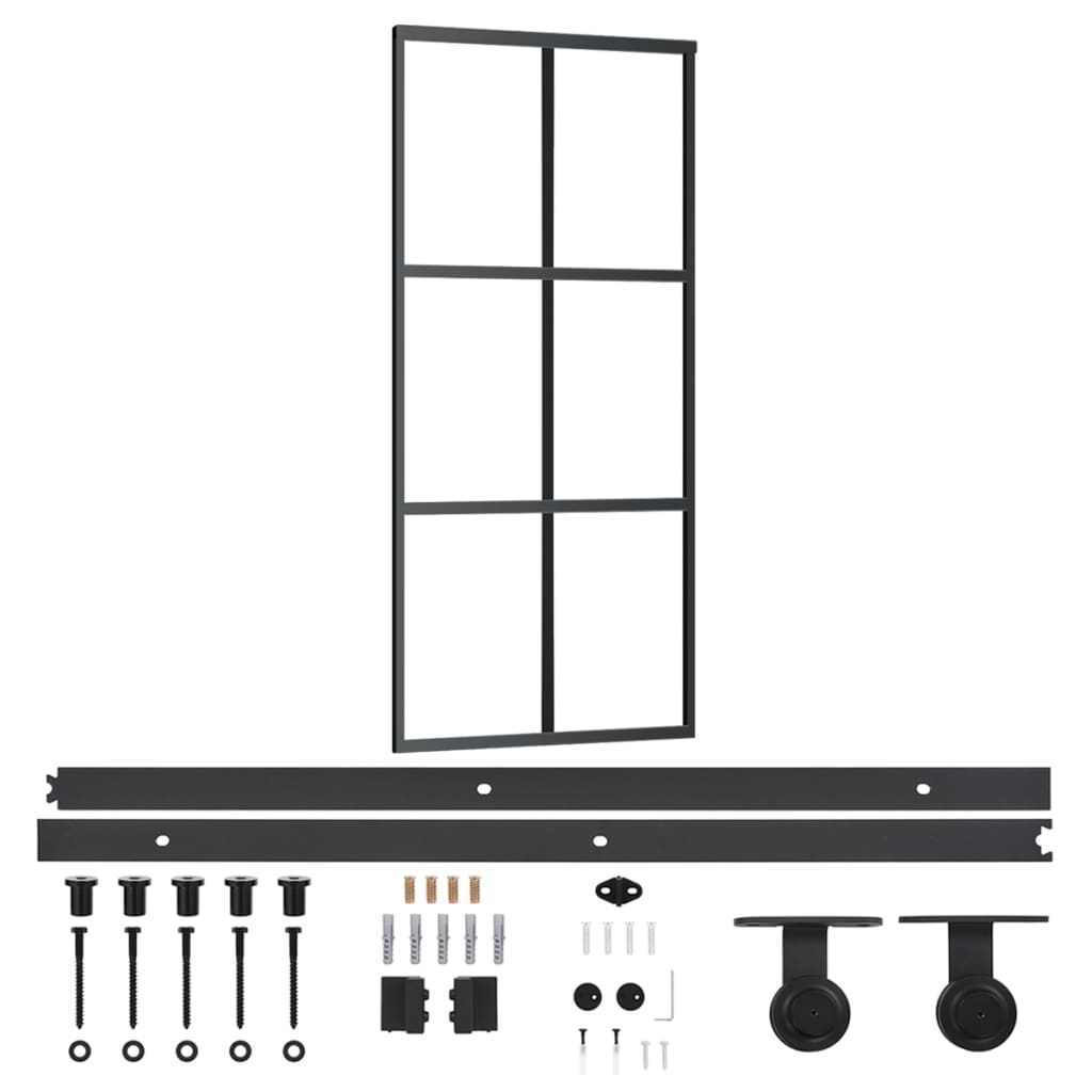 Vidaxl rutscht Dier mat Batter 90x205 cm Aluminium an Eskglas