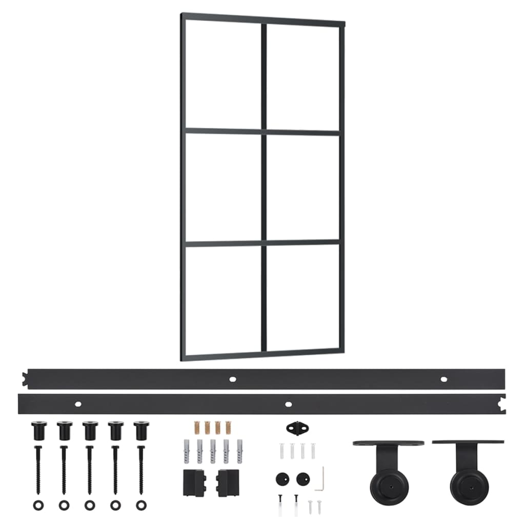 Porta scorrevole Vidaxl con pastella 102x205 cm di alluminio e vetro ESG