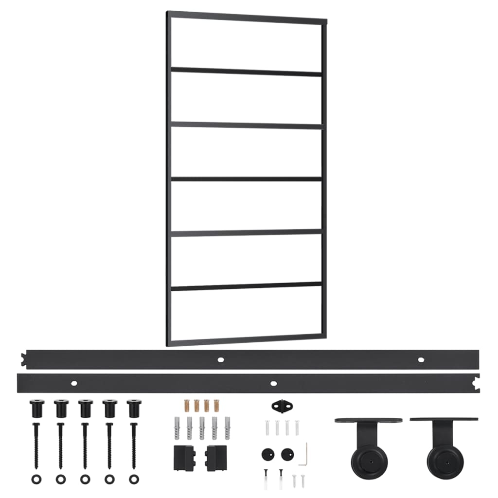 Vidaxl rutscht Dier mat Batter 102x205 cm Aluminium an Eskglas