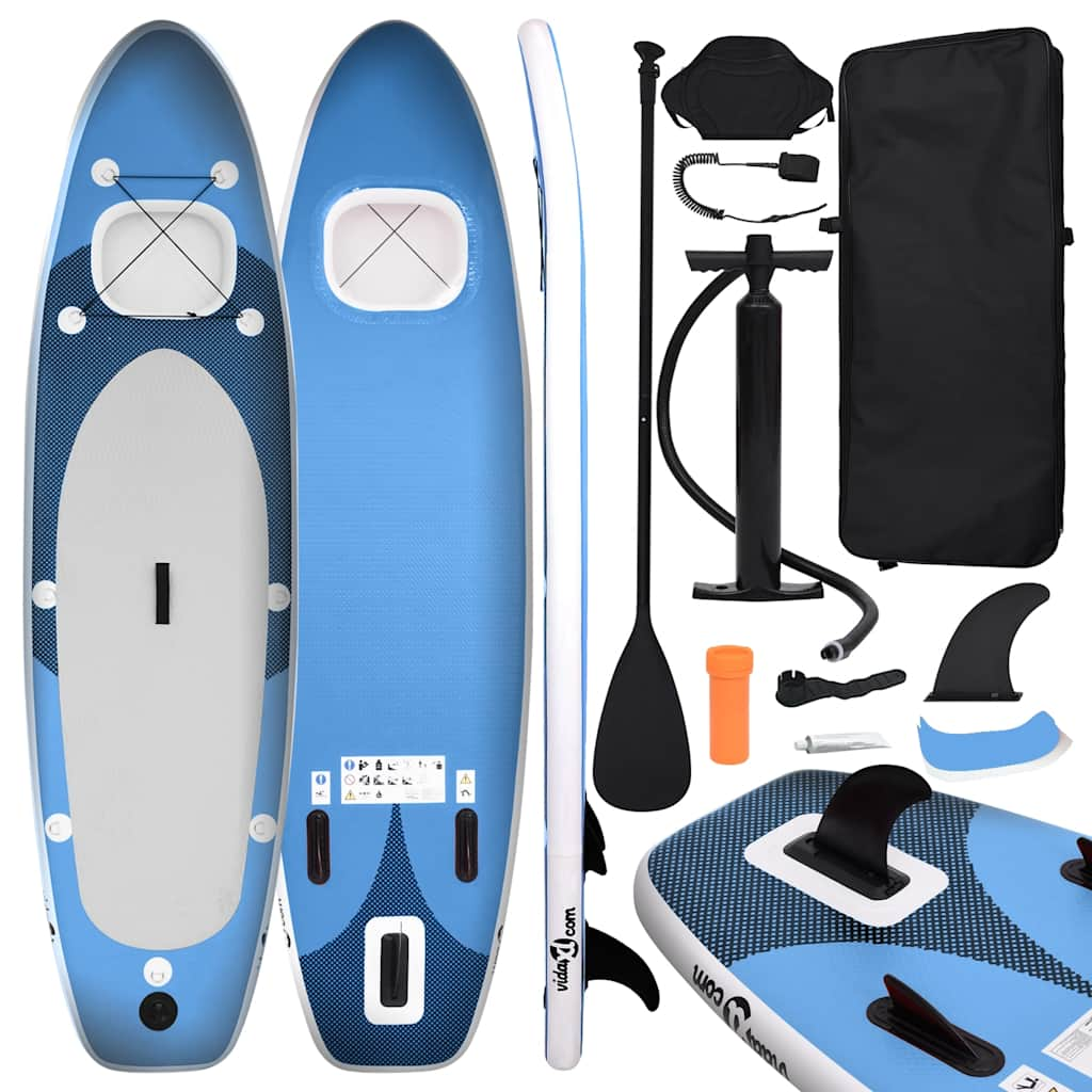 Vidaxl Stand Up Paddleboard Set napihljiv 300x76x10 cm modra modra