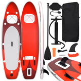 Vidaxl Stand Up Paddleboard Set gonfiabile 300x76x10 cm rosso