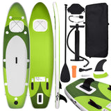 Vidaxl Stand Up Paddleboard Set gonflable 300x76x10 cm vert