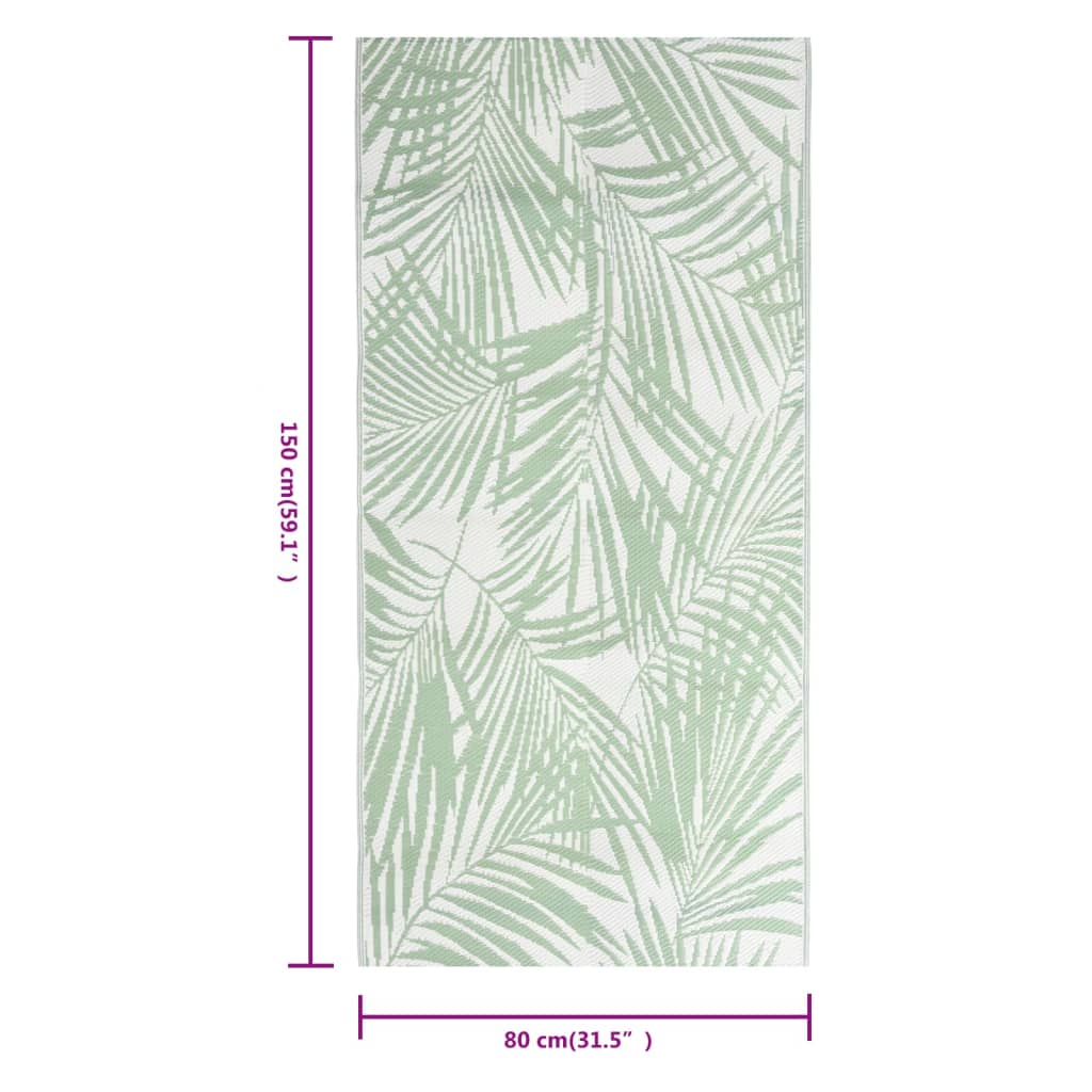 Vidaxl à l'extérieur du tapis aakil 80x150 cm vert polypropène