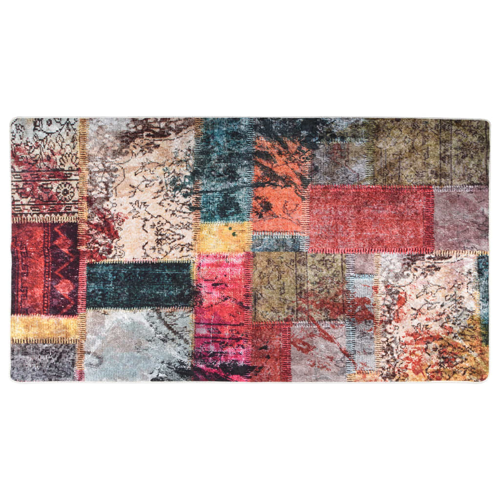 Vidaxl Tug Warhable Anti-Rutsch Patchwork 190x300 cm Multi-faarweg